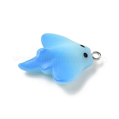 海洋生物の不透明樹脂ペンダント  プラチナ鉄ループ付き  マンタレイ  32x25x10mm  穴：2mm&nbsp;FIND-A058-06E