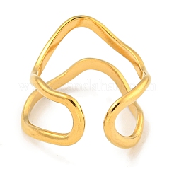 Ионное покрытие (ip) 304 нержавеющая сталь нерегулярное открытое манжетное кольцо для женщин&nbsp;RJEW-A043-26G