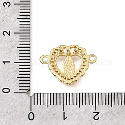 Breloques de connecteur en laiton avec micro pavé de zircone cubique transparent&nbsp;KK-G602-07G-13