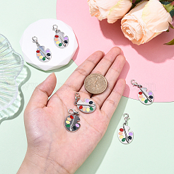 6шт палитра сплав эмаль подвески украшения&nbsp;HJEW-YW00115