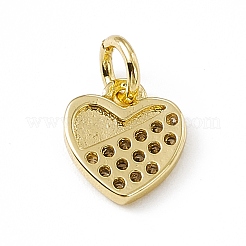 Латунные подвески в виде сердца из прозрачного кубического циркония с микропаве ZIRC-F132-59G
