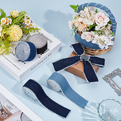 4 рулон двухцветной полиэстеровой джинсовой ленты с бахромой&nbsp;OCOR-OC0001-83