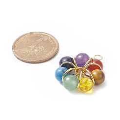 7 подвеска из медной проволоки с драгоценными камнями чакр X-PALLOY-JF01963-02