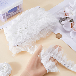 Лента из полиэстерового цветочного кружева с пайетками длиной 10 м OCOR-GF0003-34C