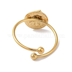 Ионное покрытие (ip) 304 нержавеющая сталь плоские круглые с открытыми манжетными кольцами для женщин&nbsp;RJEW-M167-05G