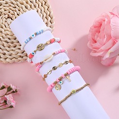 6 шт. 6 стрейч-стрейч-звена и плетеные браслеты из бусин BJEW-SZ0001-65