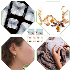 Маркеры петель с замком в виде клевера из легированной эмали HJEW-AB00082