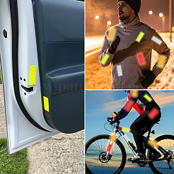 60 шт. 3-х цветные пластиковые светоотражающие наклейки для домашних животных DIY-SP0004-36