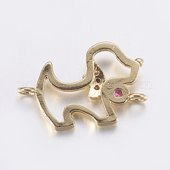 Соединители звеньев для щенков из латуни с кубическим цирконием&nbsp;ZIRC-G125-02A-G