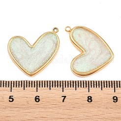 Anhänger aus Edelstahl 304 mit Emaille und Glitzerpulver&nbsp;STAS-G398-19G-06
