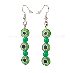 Malocchio di lampwork e orecchini pendenti con perline acriliche&nbsp;EJEW-JE04972-03