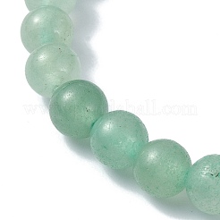 Braccialetti elasticizzati con perline rotonde naturali di avventurina verde&nbsp;BJEW-JB09881-03