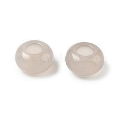 天然なホワイトアゲートヨーロッパビーズ  大きな穴ビーズロンデル  13~14x8mm  穴：5~5.5mm&nbsp;GG-CBA19D0-02