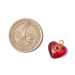 3 шт. 3 стиля подвески в форме сердца из латуни и стекла&nbsp;PALLOY-JF03688-01