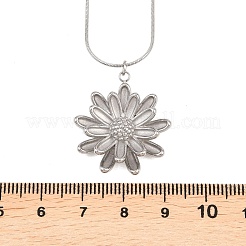 Женские ожерелья-змейки с подвеской-цветком из нержавеющей стали 304&nbsp;NJEW-G188-02P