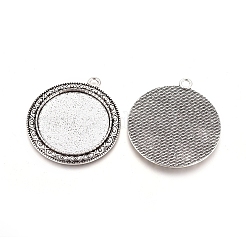 Bases pendientes de la aleación del cinc cabochon estilo tibetano&nbsp;TIBEP-M004-07AS-RS
