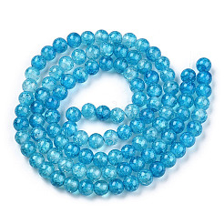 Perles de verre craquelé cuites au four&nbsp;DGLA-Q023-8mm-YS77-A