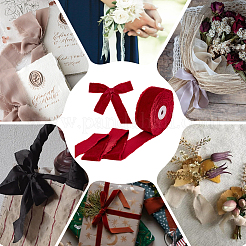 10 ярд бархатной потрепанной ленты SRIB-WH0011-226B