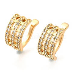 Латунные серьги-манжеты из прозрачного кубического циркония&nbsp;EJEW-F370-07G