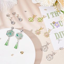 20 пара двухцветных латунных сережек-гвоздиков KK-BC0010-63