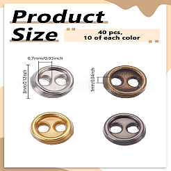 40 Stück Mini-Knöpfe aus Legierung in 4 Farben&nbsp;FIND-LP0003-85
