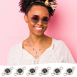 30 шт. соединительные звенья из нержавеющей стали 304 со стразами&nbsp;STAS-UN0058-64