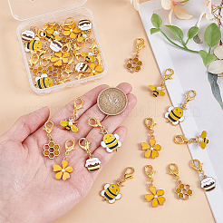 30 шт. 5 стиля подвеска из эмалевого сплава золотистого тона&nbsp;HJEW-GO00110