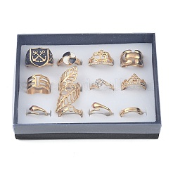 Модное ионное покрытие (IP) 304 кольца из нержавеющей стали&nbsp;RJEW-MSMC002-15