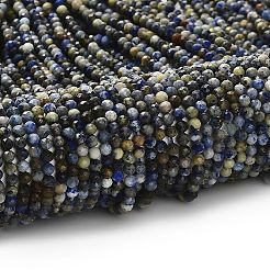 Нитки бусины из натурального ляписа-лазури&nbsp;LS-G-RM2025-A21-3mm