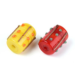 Бусины из фольгированного стекла ручной работы с золотым напылением LAMP-ZX003-12