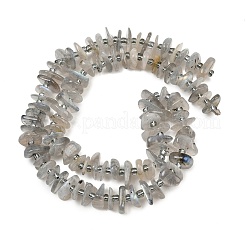 天然石ラブラドライトビーズ連売り  ナゲット  7.5~13x6~13x2~5mm  穴：0.9mm  約68~86個/連  15.35~15.75''（39~40センチメートル）&nbsp;GG-CBA3A44-B07-01