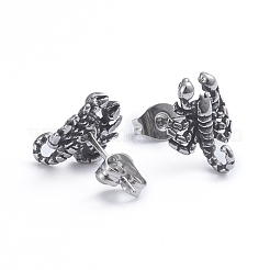 Серьги-гвоздики из нержавеющей стали 304 в стиле ретро EJEW-L248-037AS