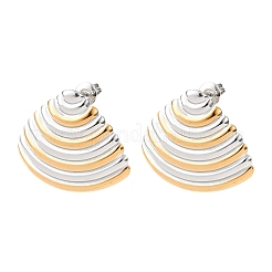 Серьги-гвоздики в форме двухцветной ракушки из нержавеющей стали 304.&nbsp;EJEW-H176-01GP