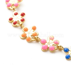 Браслеты-цепочки с эмалированными латунными звеньями BJEW-JB06420