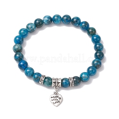 Натуральные апатитовые бусины стрейч-браслеты BJEW-JB11492