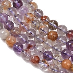 Stränge aus natürlichen violetten Phantomquarz-Lodolith-Quarzperlen&nbsp;LS-G-R446-6mm-01A