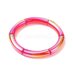 4шт 4 цвета акриловые изогнутые трубчатые стрейч-браслеты набор для женщин&nbsp;BJEW-JB09305-01