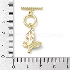 Chiusure a levetta in ottone placcato a cremagliera con micro pavè di zirconi&nbsp;KK-C041-31G