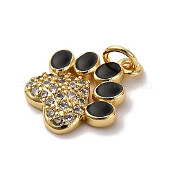 Подвески из латуни с микропаве из прозрачных кубических цирконий и эмали&nbsp;KK-Q098-30G-C