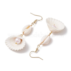 Серьги-подвески в форме ракушки из нержавеющей стали 304&nbsp;EJEW-JE06265-01