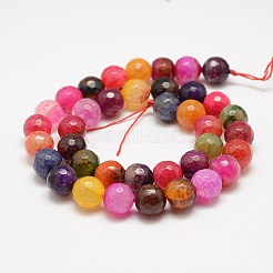 Граненые натуральные прожилки дракона огонь треск агат бусины пряди&nbsp;G-F447-10mm-F01