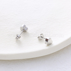 6 пара сережек-гвоздиков в форме сердца из нержавеющей стали DQ4069