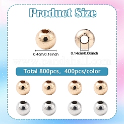 800 шт. 2 цвета ccb пластиковые круглые бусины&nbsp;FIND-YW0007-20