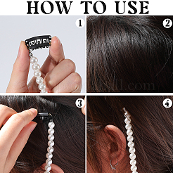 4шт 4 вида пластиковых жемчужин с железными заколками для волос&nbsp;OHAR-GF0001-36