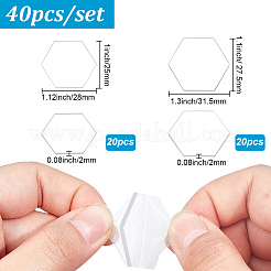 40 pz 2 stili basi espositive esagonali in acrilico trasparente&nbsp;DIY-GO0001-38