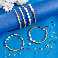 Наборы для изготовления браслетов/ожерельев из латунных бусин своими руками DIY-PH0030-80