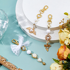 6шт 3 стиля сплав с пластиковой подвеской в виде жемчуга брелок&nbsp;KEYC-FH00080