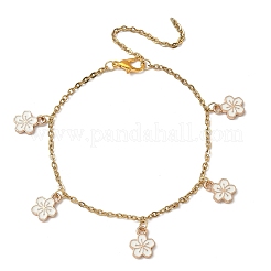 Браслеты с подвесками из цветочного сплава и эмали BJEW-JB12285-02