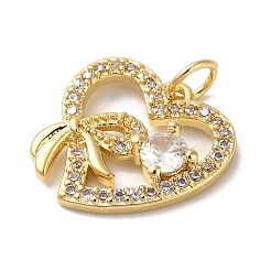 Pendentifs en laiton plaqué en rack et zircone cubique transparente&nbsp;KK-L216-050G