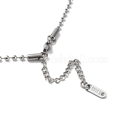 Не тускнеющее ожерелье из шариковой цепи из нержавеющей стали 304 NJEW-D045-03P